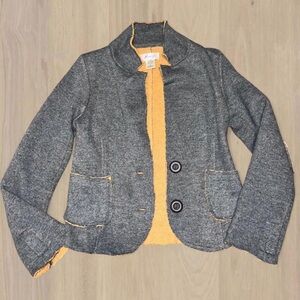 Freeway Gray Tweed Blazer with Yellow Trim